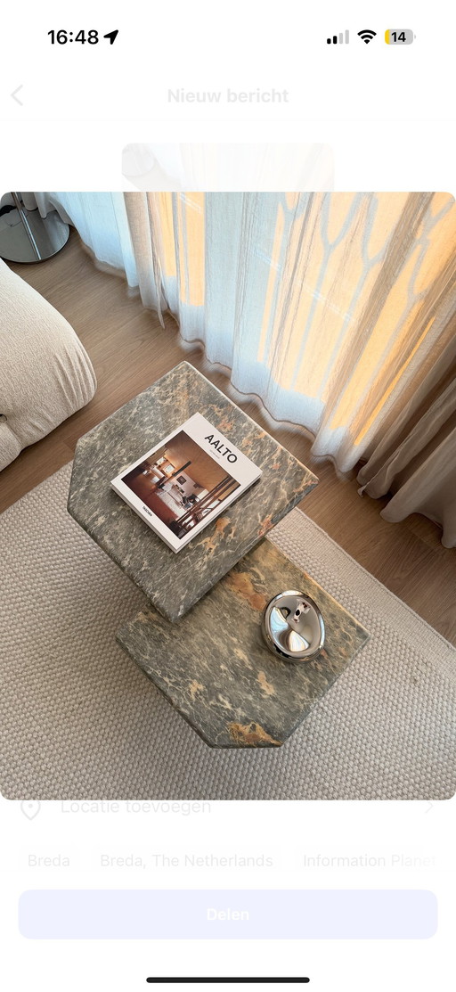 Vintage marble nesting tables, Italy 1970