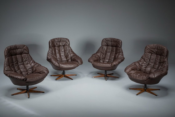 Image 1 of  Set of Scandinavian Swivel Armchairs by H.W. Klein for Bramin, 1960s set 4