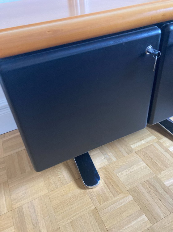 KNOLL Warren Platner Sideboard Lowboard – Leather, Wood (photo 4 of 22)