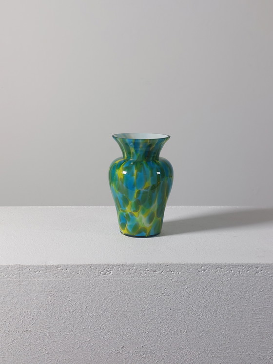 Image 1 of Vintage mid-century overlay glass Murano vase, 1970s