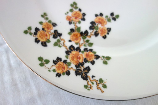 2 dinner plates, soup plates, dessert plates and Legrand Limoges 1920 serving dish