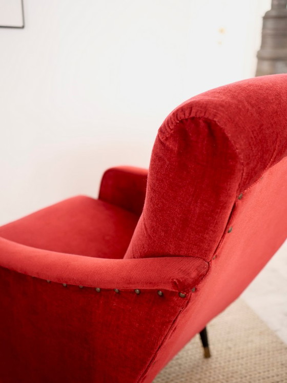 Image 1 of Italienischer Sessel, Vintage-Design aus den 1950er Jahren (Mid-Century).