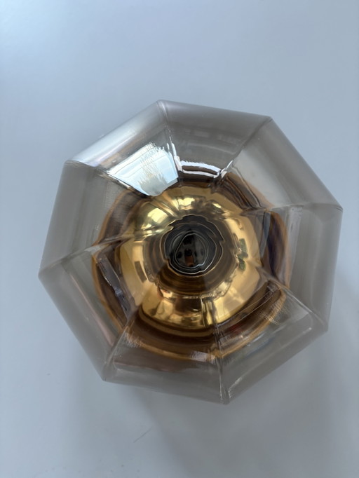 Ikonische Hillebrand-Deckenleuchte – plafondlampen, Glass, Metal (photo 2 of 6)