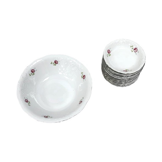 Image 1 of Porcelain set from the Wałbrzych Porcelain Factory - 13 pieces, floral decoration, PRL