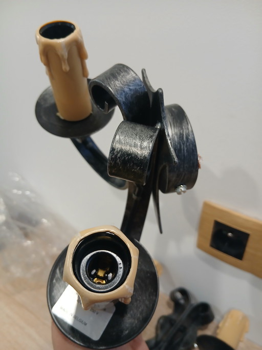 Ensembles de 3 appliques murale en fer forgé modèle vintage 