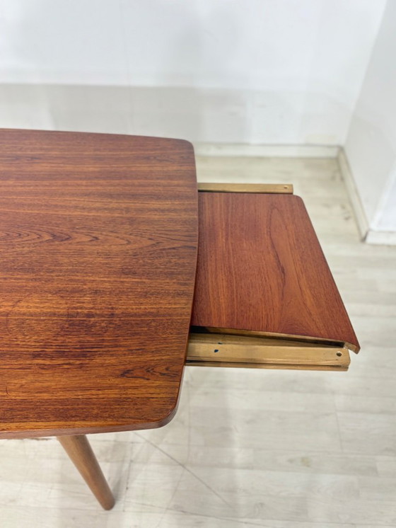 Image 1 of Magnifique table de salle à manger vintage design signée Henry Kjærnulf pour Bruno Hansen