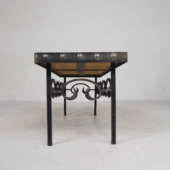 Mid Century Brutalist Tegeltafel, Met 10 Tegels En Stalen Frame, Jaren 60 – Bijzettafels, Iron, Ceramic (photo 14 of 22)