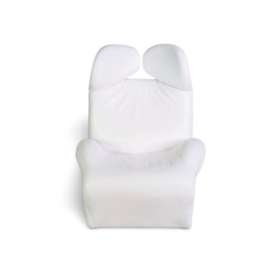 Image 1 of Sedia originale Cassina Wink Toshiyuki Kita in pelle bianca dal design