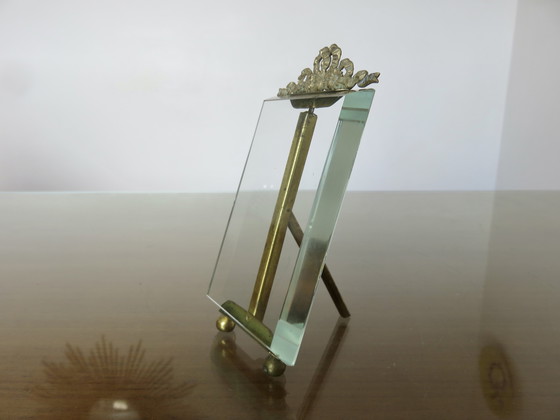 Image 1 of Set of 2 photo frames, Napoleon III, brass and beveled glass