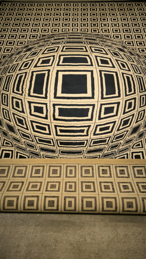 Image 1 of Tappeto Op-Art "Vega" nello stile di Vasarely, anni '70