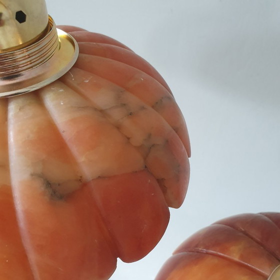 Set de Suspensions Vintage en Marbre Marron, Rouge, Ambre – Marble, Metal (photo 23 of 23)