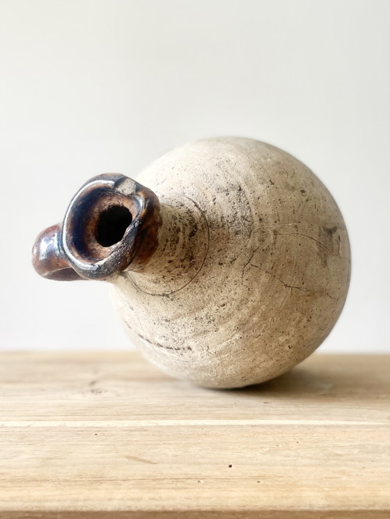 Image 1 of French Antique Jug Pitcher french pottery · farmhouse decor · primitive earthenware · country french decor 