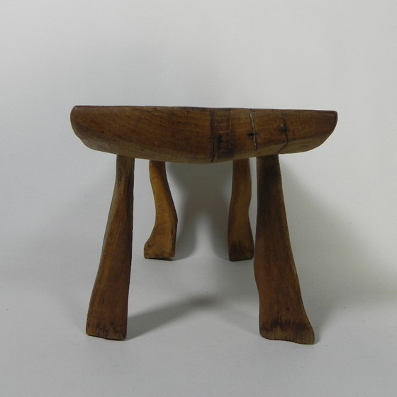 Image 1 of Tabouret vintage en tronc de chêne, années 1960