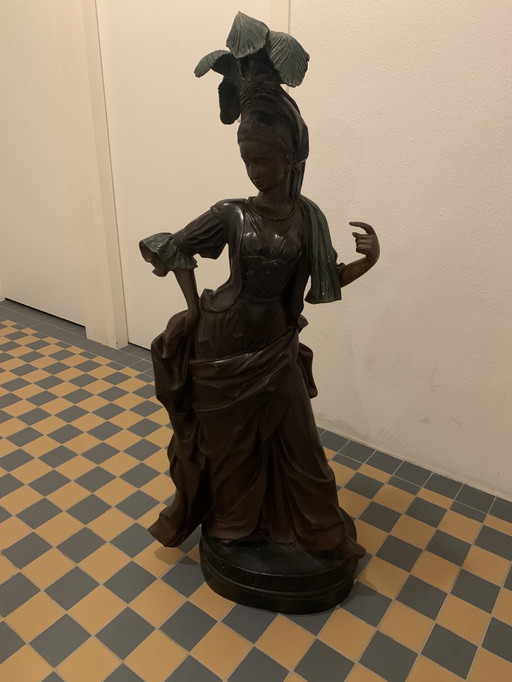 Statue unique en cuivre - "Fortitudo" (Force)