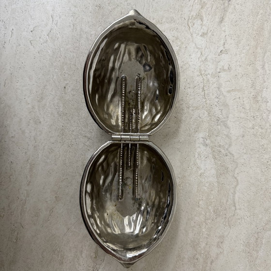 Image 1 of Set van 2 vintage eivormige glazen tafellampen, 1970