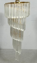 Großer Kronleuchter/Deckenlampe von Paolo Venini, Wasserfall, Muranoglas, Italien, 1970er Jahre