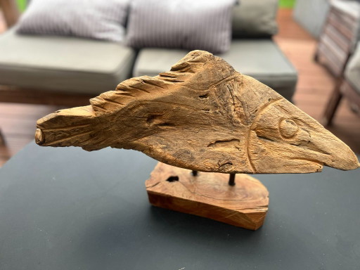 Unique driftwood sculpture, object, fish on a stand – decoratieve objecten (photo 2 of 8)