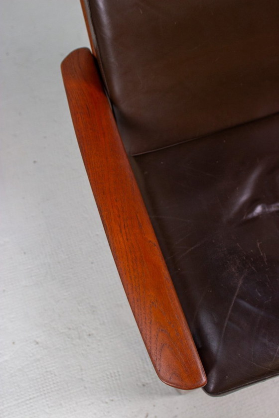 Image 1 of Vintage teakhouten fauteuil Sven Ellekaer comfortabele fauteuil uit het midden van de vorige eeuw