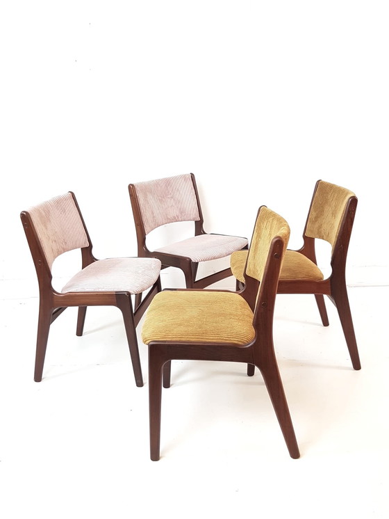 Image 1 of 8 sedie da tavolo da pranzo modello 89 di Erik Buch, in teak, appena rivestite