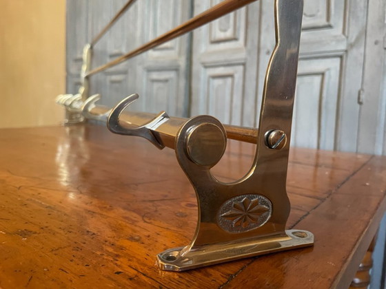 Image 1 of Wall Coat Rack Nickel Art Deco 1930 French