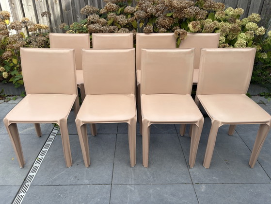 8 Sedie Vintage Arper Italy in Pelle Anni '80 – Sedie da pranzo, Leather (photo 2 of 13)