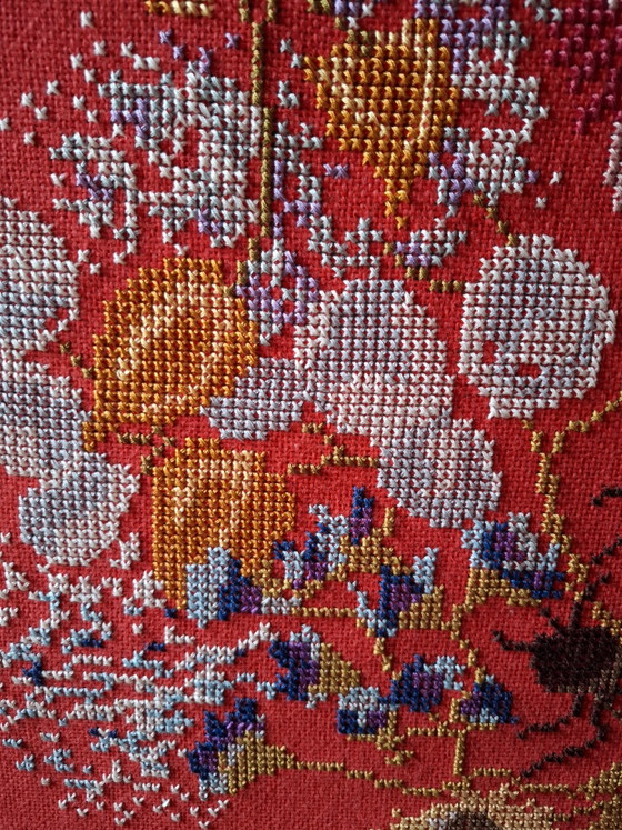 Bordado de gran tamaño con la inscripción "Otoño" de la década de 1970 – Decoración de pared, Cotton (photo 4 of 7)
