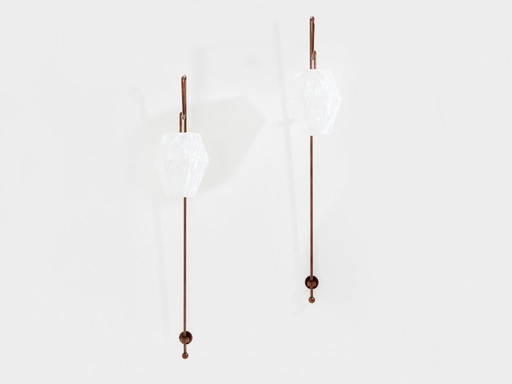 Mattia Bonetti pair of tall patinated metal wall lights sconces 2009