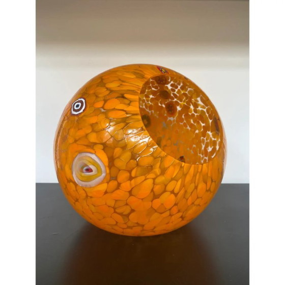 Image 1 of Jarrón artístico italiano de cristal de Murano multicolor con "murrina" de SimoEng