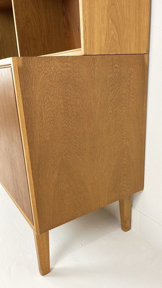 Swedish Vintage Teak Veneer Bookcase – Storage cabinet, Wood, Mid Century Modern (photo 13 of 15)