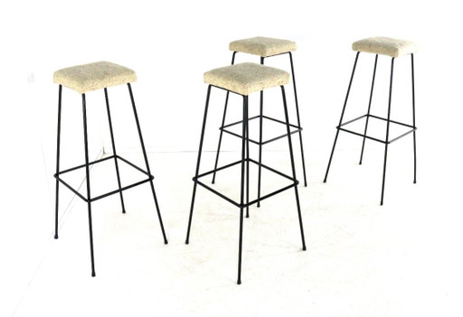 Set de 4 Taburetes de Bar Vintage de Metal