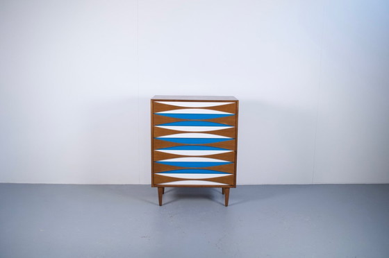 Image 1 of WOCHENKOMMODE TEAKHOLZ NIELS CLAUSEN 60ER JAHRE NIELS CLAUSEN MOBLER ODENSE VERLAG