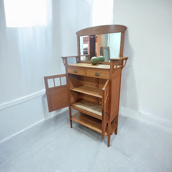 Image 1 of antique Art Nouveau cabinet with mirror