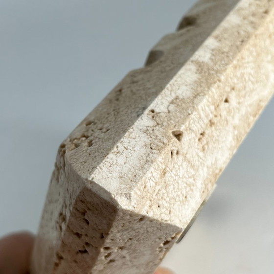Image 1 of Cerri Nestore Travertine Ashtray / Paper Pocket – Italy, 1970s