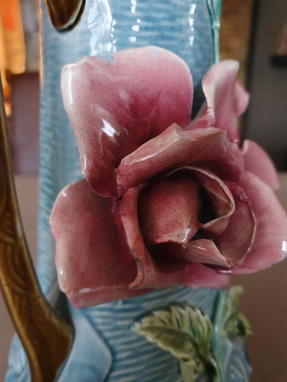 Image 1 of Art Nouveau vase ca. 1900 - relief rose - 27 cm
