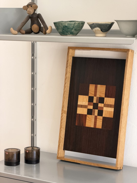 Image 1 of Vintage Timber Grid Tray or Inlaid Tray in Danish Design