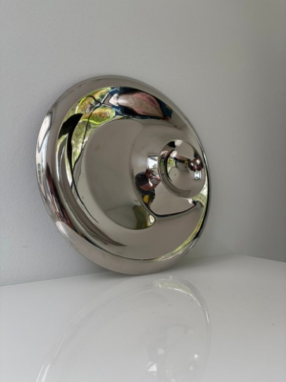 Sculpturale Hoogglans RVS Schaal – Space Age Design – Schalen (photo 6 of 13)