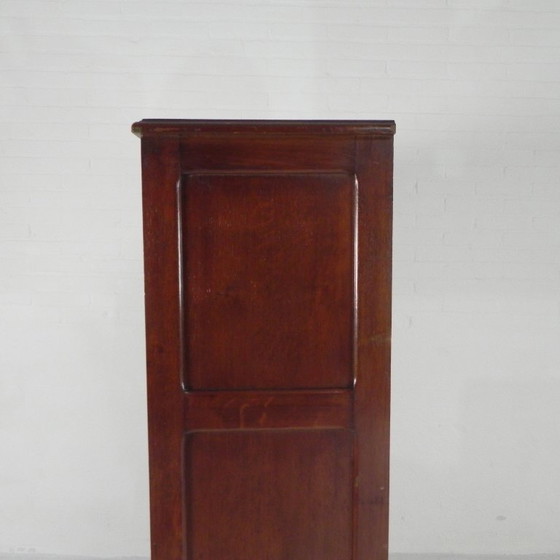 Image 1 of Eiken rolluikkast met 2 luiken, 148 cm hoog, jaren 20