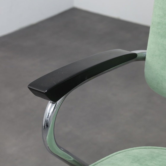 Image 1 of Een paar buisvormige stalen fauteuils van Paul Schuitema voor Fana Metaal, Nederland, jaren 1950.