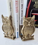 2 serre-livres vintage en laiton en forme de hibou
