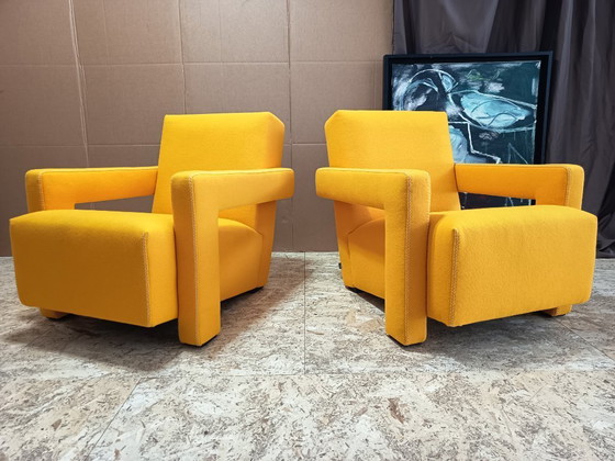 Image 1 of CASSINA 2x Poltrona 637 Utrecht 2024 (NUOVO, mai usato) in lana gialla KVDRAT € 6.600