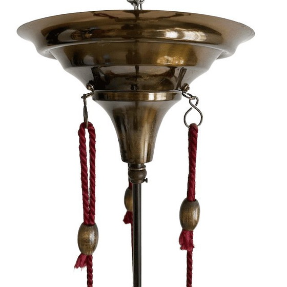 Image 1 of Suspension Art Déco XL ancienne, école d'Amsterdam, années 1920