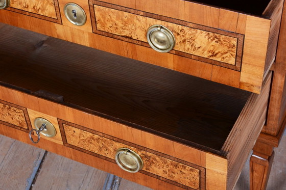 Restauriertes Empire-Sideboard, Kirschholz, wiederbelebter polnischer, tschechischer Stil, 1790er Jahre (photo 20 of 40)