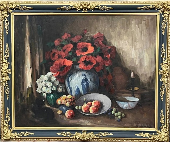 Large format painting. "Still Life with Poppies". – Paintings & Drawings, Canvas (photo 8 of 8)