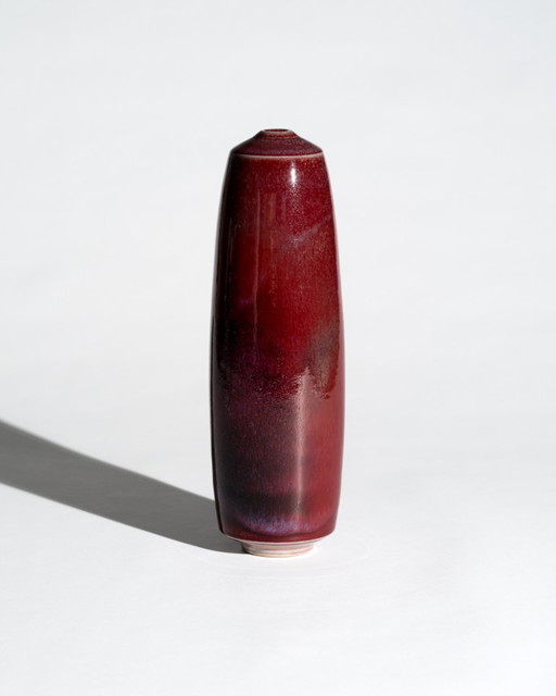 Wolfgang Meer Studio Ceramic Sang de Bœuf Glaze Vase Bremen West German Pottery