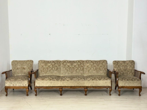 Chippendale bankstel / zitmeubelset / bank en fauteuils – vintage uit de jaren 60