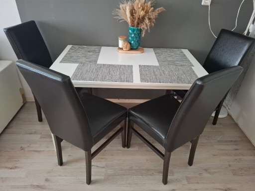 Donkerbruin Leren Eetkamerstoelen 4x Set