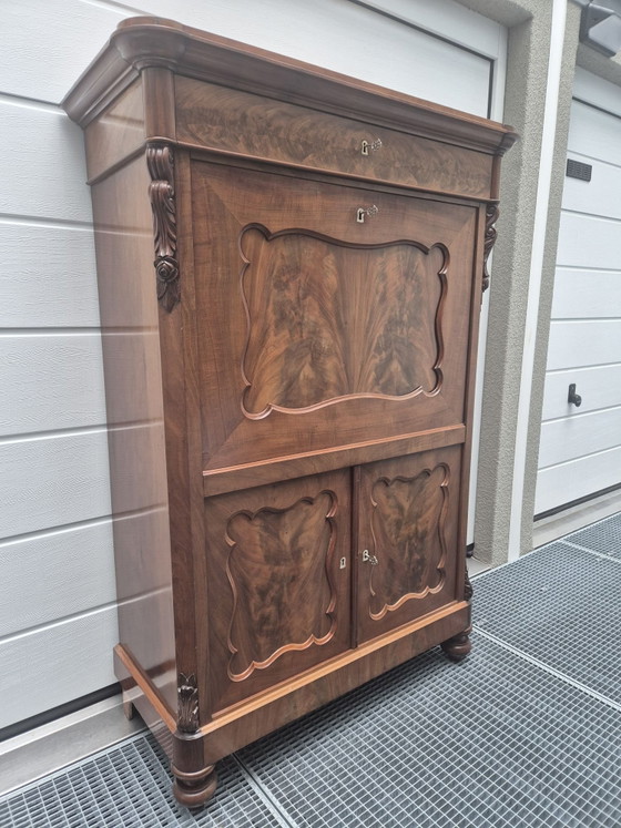 Beautiful antique Biedermeijer secretaire / cabinet, Sideboard, Wood, Brown (photo 2 of 13)