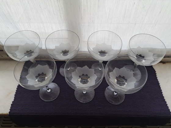 Image 1 of 19x Vintage Lotus Flower Crystal Glass Rosenthal