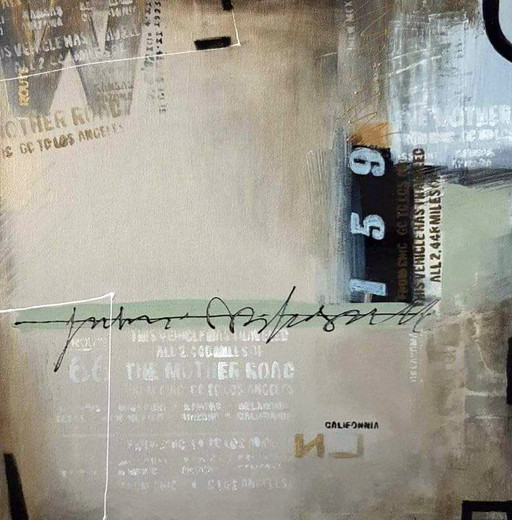 Original Acrylic Painting Contemporary Art Minimalism Street Message – schilderijen tekeningen, Canvas