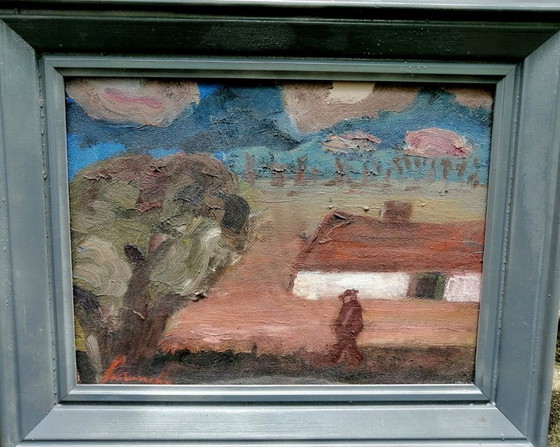 Image 1 of Dipinto ad olio Constant Permeke "Scena di villaggio"